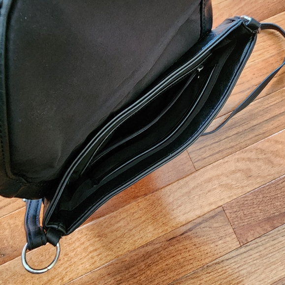 Nicole Miller Black Faux Leather Shoulder Bag - Picture 5 of 10